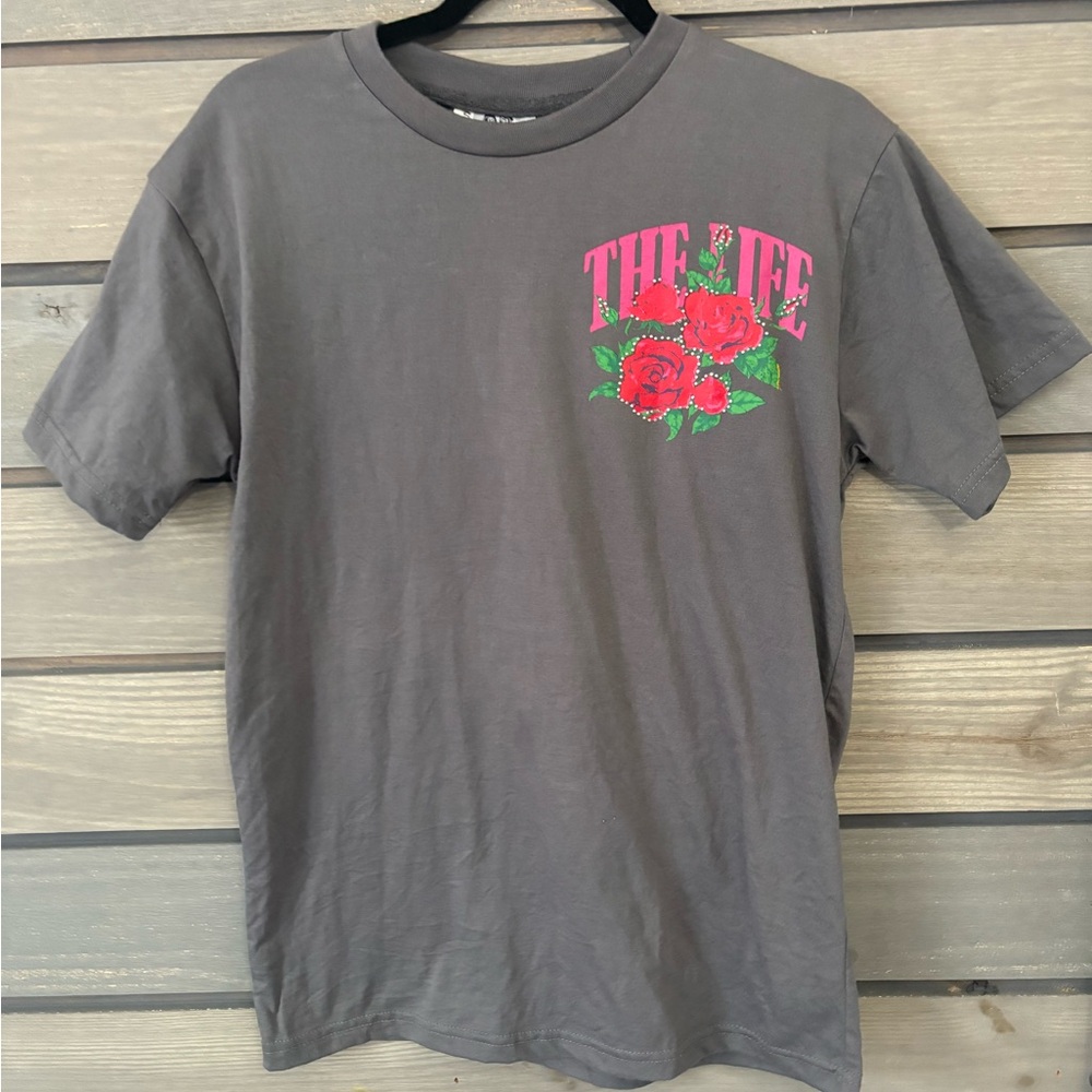 The life  T-Shirt with Pink and Green Graphic